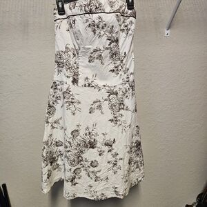 Y2K Teeze Me Tattooed Rose Design Strapless Midi Dress